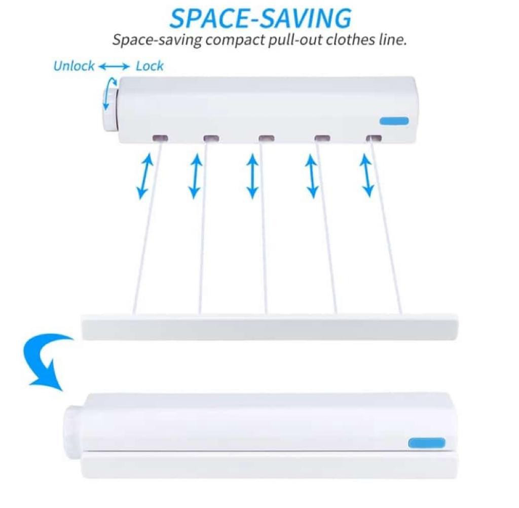 Tendedero Retráctil 5 Cuerdas Practico